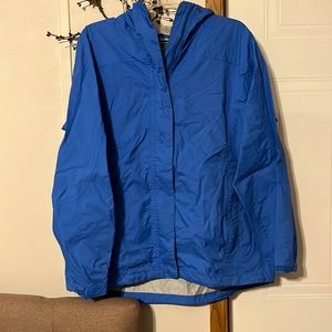 Ll Bean women’s waterproof windbreaker size large zip and Velcro front closure
